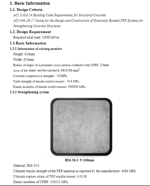 calculation sheet of cfrp design