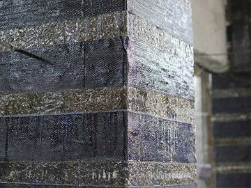 Column angle leakage strengthening with carbon wrap